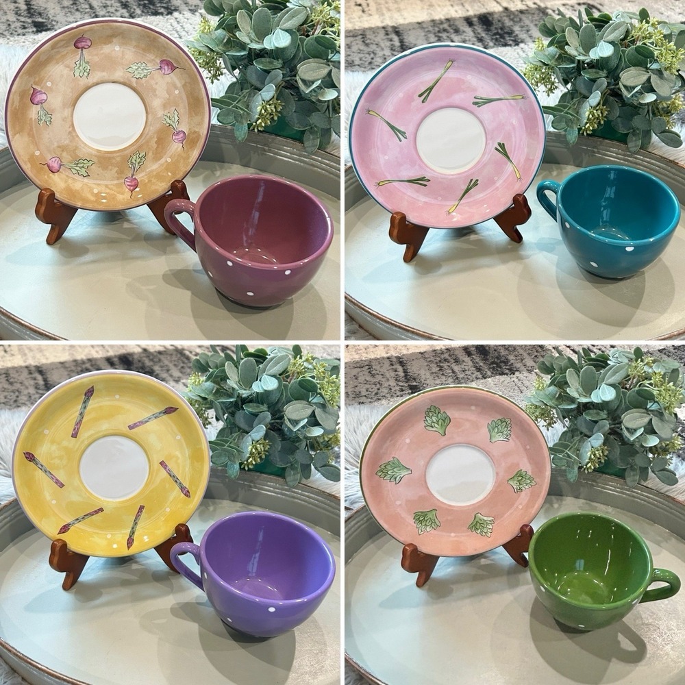 Bois D'Arc Tutti Fruitti by Essex Collection 4 Place Cup & Saucer Set Bundle